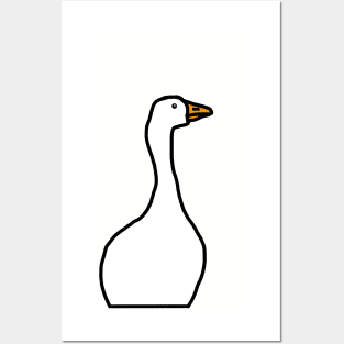 White Gaming Goose with Hidden Feet Posters and Art